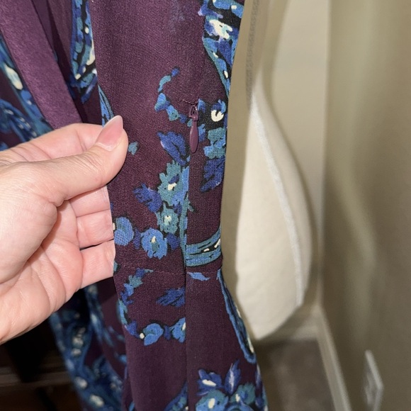 CAbi 3461 Treasure Dress Midi Paisley Print Purple Blue Career Size 4 - Picture 3 of 5